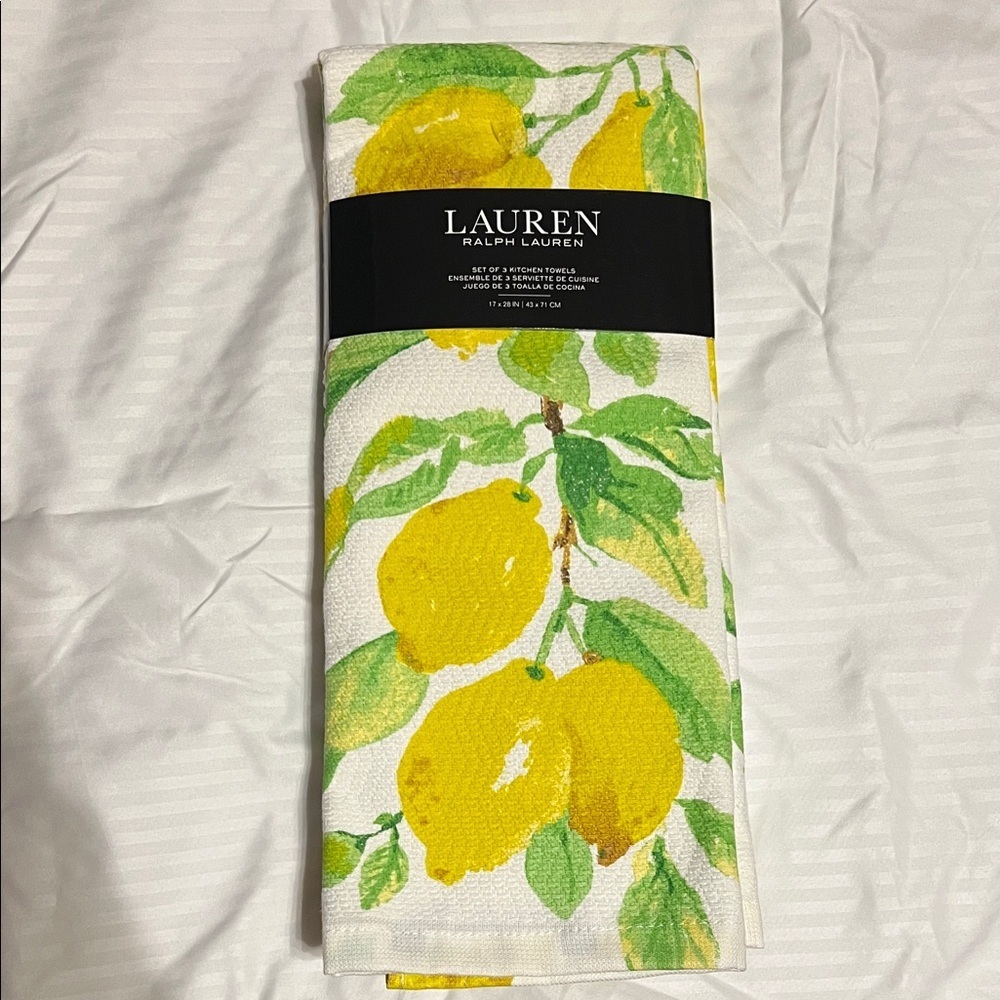 Lauren Ralph Lauren Kitchen Towels set of 3 Lemons
